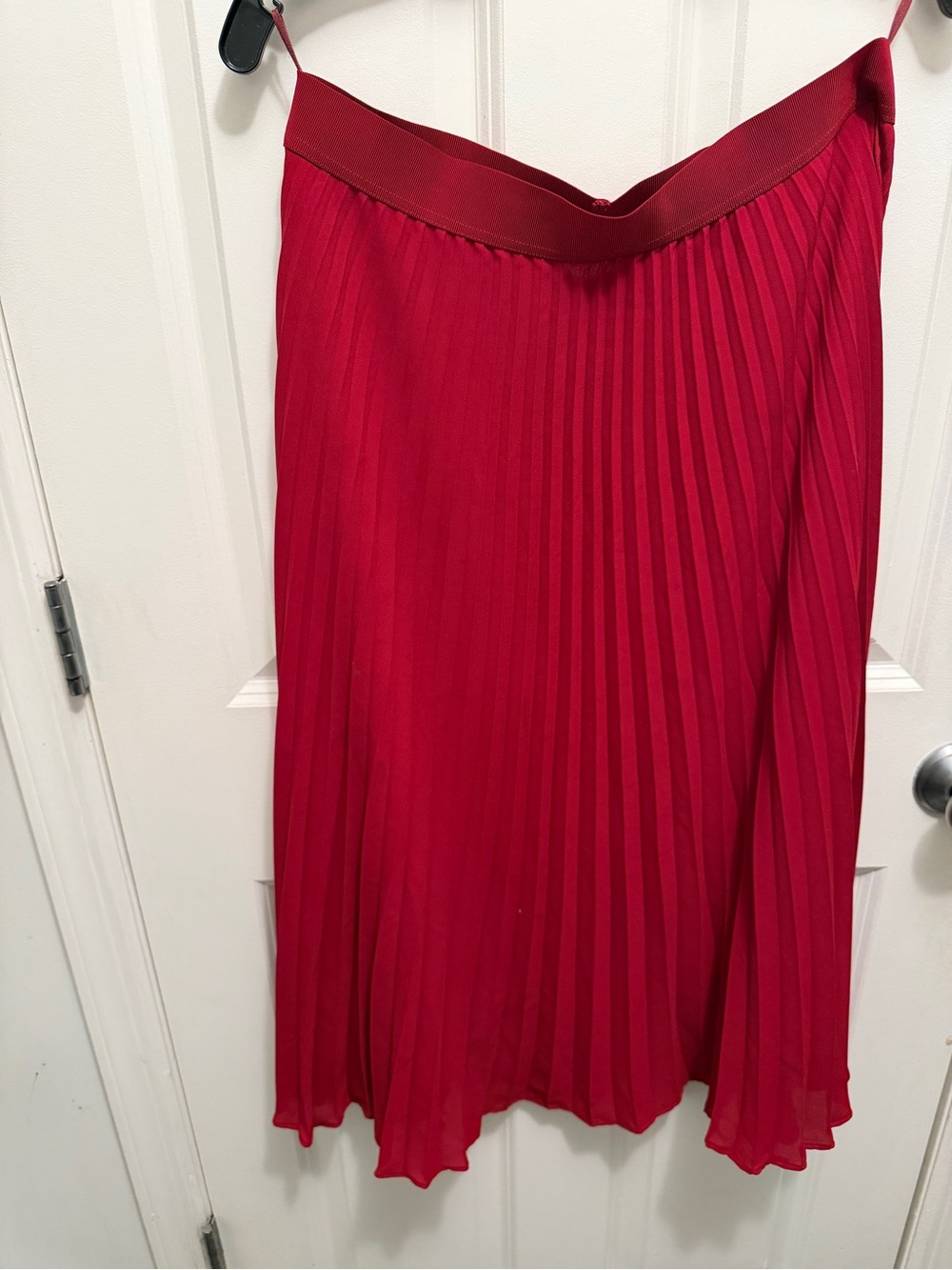 MARELLA Burgundy Pleated Midi Skirt